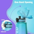 thumbnail image 3 of Water Bottle 32oz, Durable and Leakproof Water Bottles Motivational with Time Marker, Tritan, BPA Free, Wide Mouth with Easy Clean Brush for Gym, Travel, Home, School, Office (1 Bottle), 3 of 8