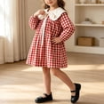 thumbnail image 6 of StSilkitty Dress for Girls Plaid Cotton Long Sleeve Collared Bowknot A-Line Dresses Fall Lightweight Casual Outfits, 6 of 7