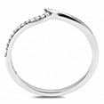 thumbnail image 3 of Womens Silver Rings High polished (no plating) 316L Stainless Steel Ring with AAA Grade CZ in Clear DA162, 3 of 5