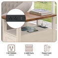 thumbnail image 3 of Hommpa Farmhouse Narrow End Table with Charging Station, Sofa Side Table with Barn Door and Storage Shelf for Small Spaces, Nightstand Bedside Table for Living Room, Bedroom, Rustic White, 3 of 11