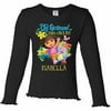 Personalized Dora the Explorer We Did It Girl's Black Long Sleeve Ruffle Tee