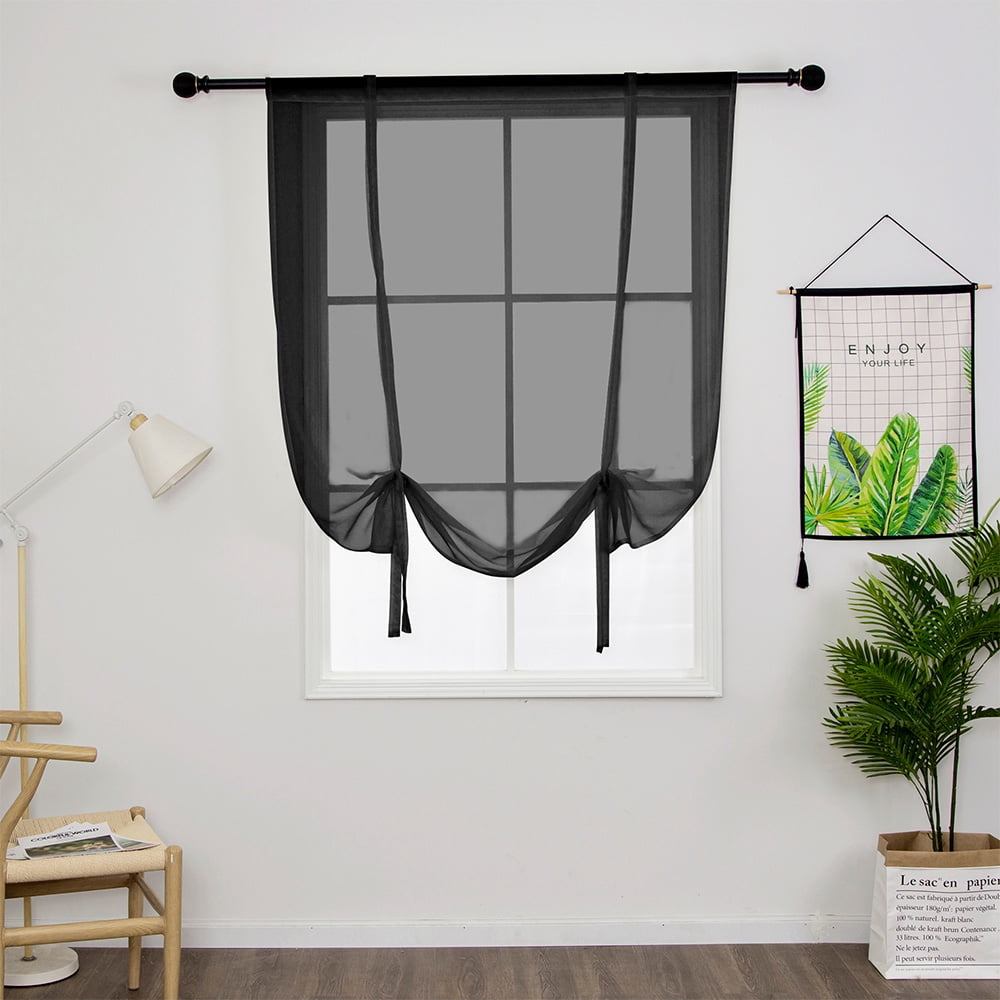 Rod Pocket Window Curtain Sheer Voile Bedroom Kitchen Balcony 60x120cm Grey 
