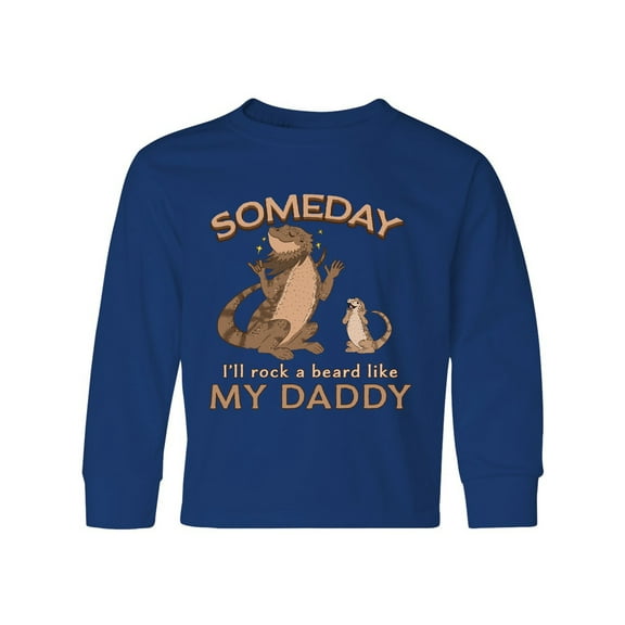 Inktastic Someday I'll Rock A Beard Like My Daddy-Bearded Dragons Long Sleeve Youth T-Shirt
