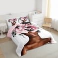 thumbnail image 3 of Homewish Black Girl 2pcs Bedding Comforter Set,Flying Butterfly Twin Comforter Sets,Chic Flower Rose Breathable Bedding Set,Ultra Soft Home Decor,Reversible, 3 of 8