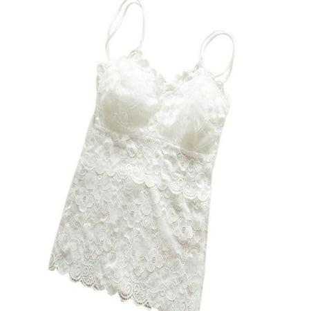 

MRULIC bras for women Bottoming Women Chest Wrapped Back Beauty Lace AntiLight Vest Sexy Underwear White + One size
