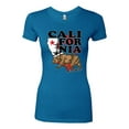 thumbnail image 2 of California Republic Cali Bear Pop Culture Womens Slim Fit Junior Tee, Turquoise, Medium, 2 of 3
