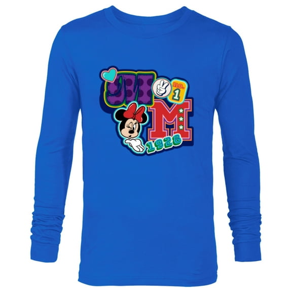 Disney Minnie Mouse No. 1 Varsity - Long Sleeve T-Shirt for Men - Customized-Navy