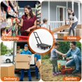 thumbnail image 5 of Moclever Folding Hand Truck, 18.11x12in Heavy Duty Luggage Cart 165LBS Load with 3 Length Telescopic Handle 6 Wheels 1 Elastic Rope for Luggage Travel, Black, 5 of 13
