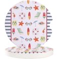 thumbnail image 1 of XDDJA Beach Elements Stripe Set of 6 Car Coaster for Drinks, Absorbent Ceramic Stone Coasters Cup Mat with Cork Base for Home Kitchen Room Coffee Table Bar Decor, 1 of 5