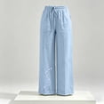 thumbnail image 7 of Admvng Women's Pants Floral Embroidered Drawstring Casual Trousers with Pockets, 7 of 7