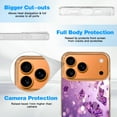 thumbnail image 6 of Case For Apple iPhone Air / 17 Pro / 17 Pro Max Series Case, Slim Thin Transparent Flexible Clear TPU Shockproof Phone Case For iPhone 17 Series, Purple Crystal Fall, 6 of 6