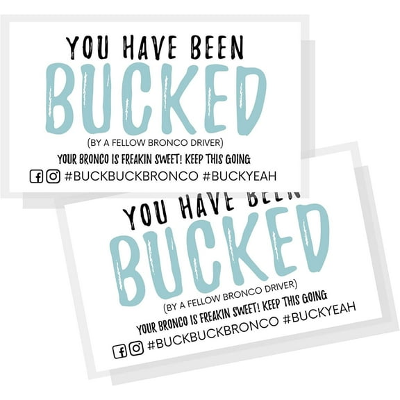 You Have Been Bucked  Buck Buck Bronco  50 Pack  2 x 3.5" inches Business Sized Card  Buck Buck Bronco  Buck Yeah Bronco Tag Attach To Plastic Bronco Horse Figurine  #BuckBuckBronco #BuckYeah