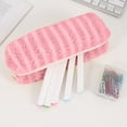 thumbnail image 5 of Under 1$ Pencil Case Colorful Cloth Slim Pen Pouch Pencil Organizer for College Office Teens 7.9x2x2 in Cloth Pink by Xuniizn, 5 of 7