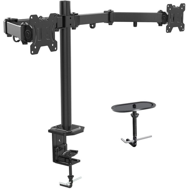 onn. Full Motion Dual Monitor Desk Mount for 13 to 27 Monitors 