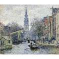 thumbnail image 2 of Monet, Claude 30x26 Black Ornate Wood Framed with Double Matting Museum Art Print Titled - Canal, Amsterdam, 2 of 4