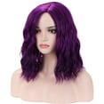 thumbnail image 5 of RightOn 14-Inch Mix Purple Short Curly Bob Wig Adjustable Synthetic Fiber Wig, for Women, 5 of 8