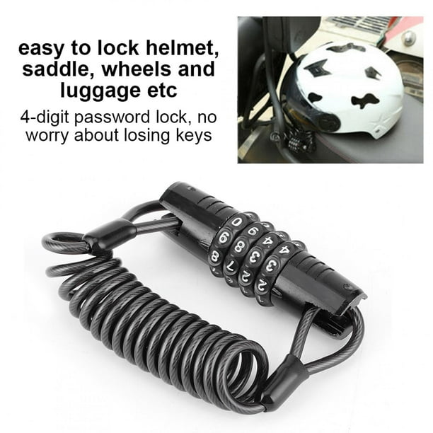 Wchiuoe Motorcycle Helmet Lock Cable Universal Helmet Lock 4 Digit Password Walmart