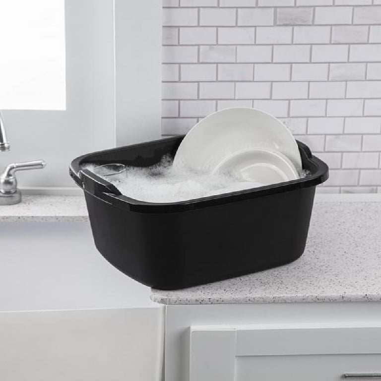 Sterilite Small Portable Rectangle Plastic 8 Qt Dish Pan Basin