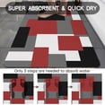 thumbnail image 2 of Red Black and White Grey Bath Mat 20"x32" Non Slip Quick Dry Super Water Absorbent Modern Bathroom Rug Washable Luxury Red Thin Bathroom Rugs Fit Under Door, 2 of 6