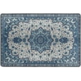 thumbnail image 4 of Dreamtimes Abstract Blue Flower Area Rug, 36"x24" Ethnic Theme Non-Slip Washable Indoor Door Mat, Absorbent Floor Mat for Bedroom Kitchen Entryway Bathroom, 4 of 7