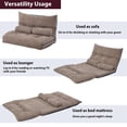 thumbnail image 4 of Sofa Bed Adjustable Folding Futon Sofa Video Gaming Sofa Lounge Sofa with Two Pillows, Modern Couch Living Room, Design-Compact Couch Bed, Light Brown, 4 of 7