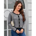 thumbnail image 4 of Yesfashion Women's Knit Cardigan Crewneck  Metal Button Long Sleeve Lightweight Sweater Cardigans, 4 of 8