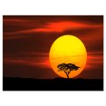 thumbnail image 2 of Design Art - Arbre solitaire avec des oiseaux au coucher du soleil, 2 of 4