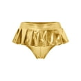 thumbnail image 3 of Miaeowve Womens Shiny Metallic Mini Skirt Pleated Hem Disco Hot Pants For Rave Party Night Club Gold M, 3 of 5