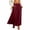 Wine, variant on Dxzfnsa Women's Maxi Long Skirts Womens Lightweight Ankle Length A Line Skirts Summer Casual Elastic High Waist Drawstring Skirts with Pockets