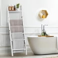 thumbnail image 6 of Blanket Ladders for The Living Room, 6-Tier Blanket Holder, Wall-Leaning Blanket Rack, Ladder Shelves, Wooden Quilt Ladder, Farmhouse Decor, White, 6 of 9