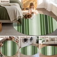 thumbnail image 5 of Round Rugs 4Ft, Forest Green Ombre Stripe Round Area Rug Washable Indoor Throw Carpet, Farmhouse Simple Striped Soft Non Slip Circle Rug for Kitchen Nursery Room Home Decor Aesthetic, 5 of 8
