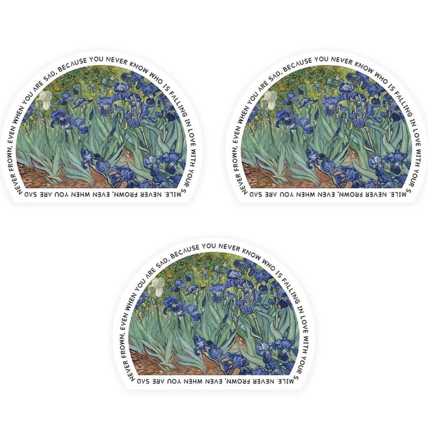 3 piezas de manteles individuales con pintura al óleo, tapetes aislantes fáciles de cuidar para el hogar, tapetes para mesa de Hotel, posavasos aislantes semicirculares