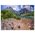 thumbnail image 2 of Blue Lake amid Mountains Panorama - Landscape Canvas Art Print, 2 of 3