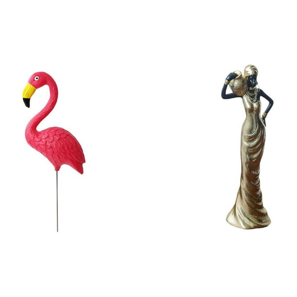 Estatua de estaca de jardín,Adorno de flamenco para jardín,patio,porche,Estatua de flamenco,estatuilla,escultura,exterior,playa,Figura de escritorio,Artesanía de escritorio con figuras
