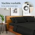 thumbnail image 4 of Luxclub Cooling 6 pc Microfiber Sheet Set, Black Full- Soft, and Deep Pocketed Comfortable Bed Sheets, 4 of 8
