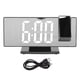 thumbnail image 1 of Reloj despertador digital con proyección, carga USB, atenuación automática, pantalla LED de espejo, reloj electrónico para dormitorio, carcasa negra, luz blanca., 1 of 14