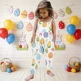 thumbnail image 1 of Mono para niñas pequeñas, mono con estampado de Pascua, mono con tirantes, conjuntos de verano, ropa para niñas, 1 of 7