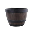 thumbnail image 2 of 2x Resin Bucket Barrel Planters - Rustic Flower Planters Pots Boxes Container, 2 of 8