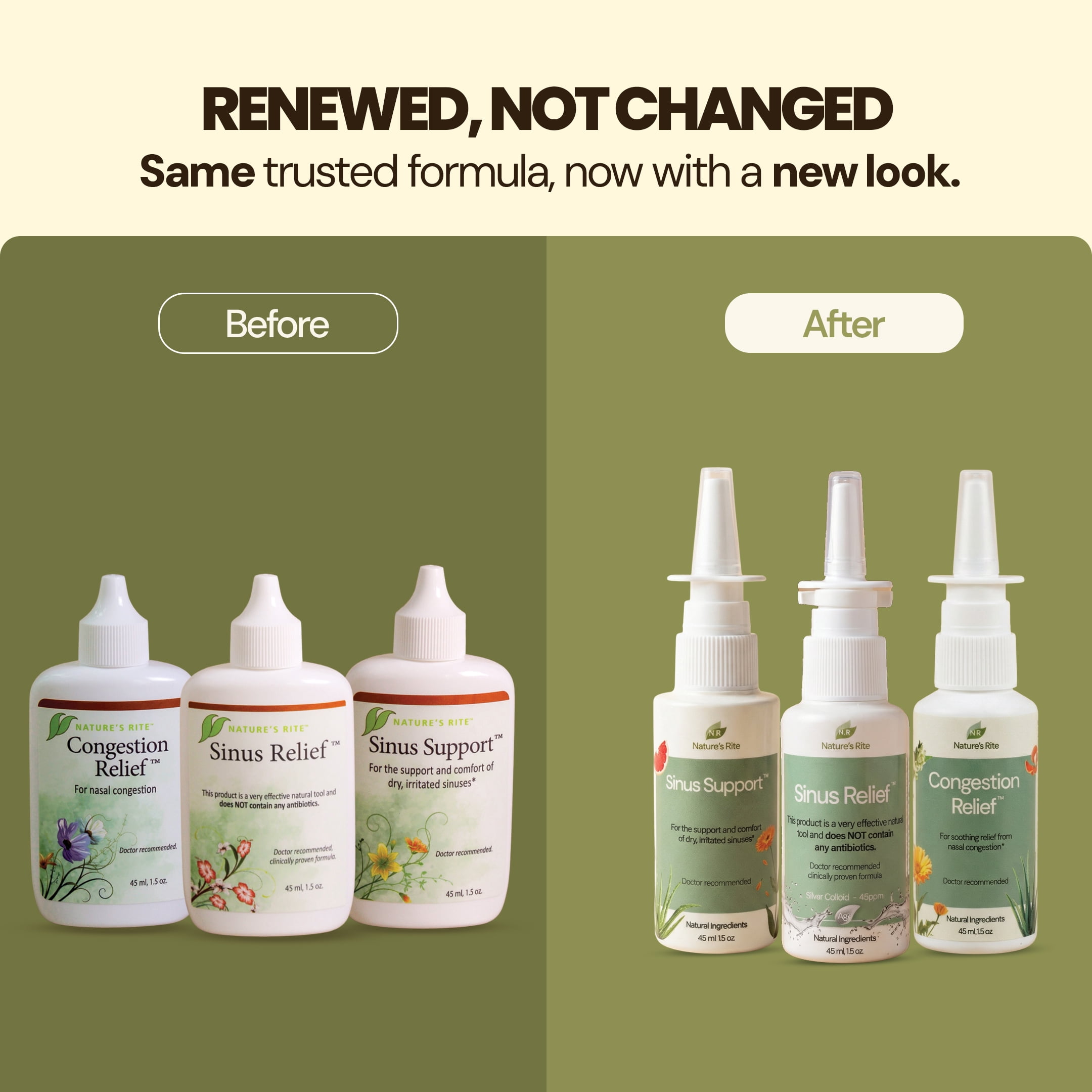 Nature’s Rite Sinus Trilogy™, 3-Bottle Set, 1.5 oz (45 mL) Each, Portable All-Natural Sinus Spray, Non-Addictive Support for Allergy & Pollution Irritation, Moisturizes & Soothes Sinus Passages