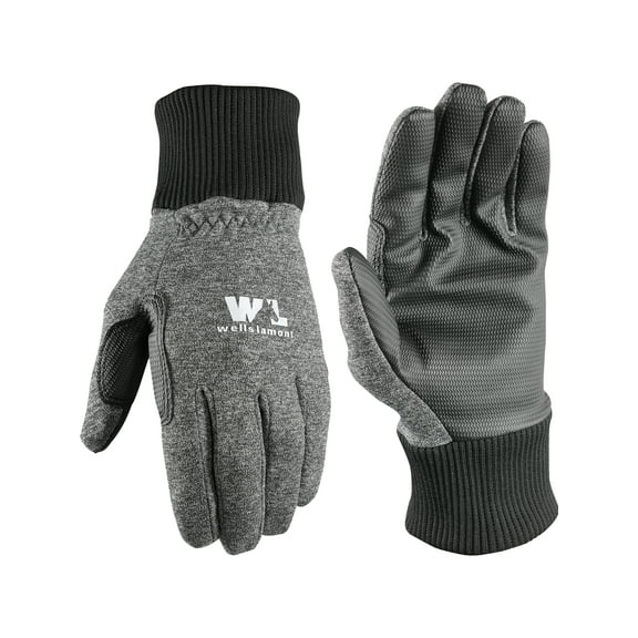 Wells Lamont Men's Performance Fleece PVC Palm Gloves in Gray, Size X-Large