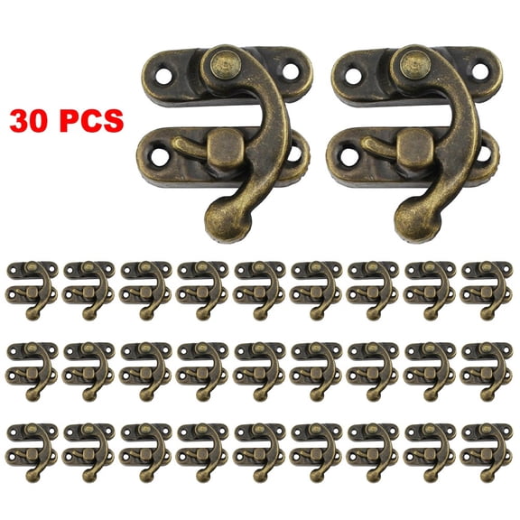 30pcs Antique Bronze Iron Padlock Hasp Hook Lock For Mini Jewelry Wooden Box