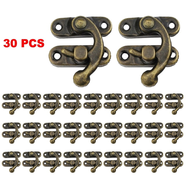 Ruibeauty 30Pcs Antique Bronze Iron Padlock Hasp Hook Lock For Mini Jewelry Wooden Box