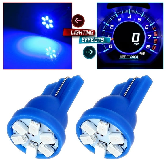 ECCPP 2x Instrument Cluster Dash Panel Lights T10-6-3020-SMD-Blue W5W 147 152 158 159 161 168 184 192 193 259 280 285 447 464 501 555 558 585 655 656 657 1250 1251 1252 2450 2652 2921 2825 PC 175 288