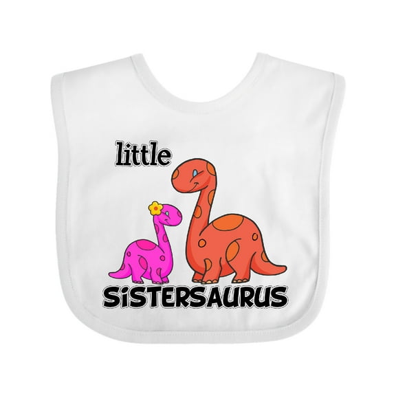 Inktastic Little Sistersaurus Girls Baby Bib