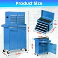 thumbnail image 2 of Aukfa Tool Box, 2-in-1 Rolling Tool Chest & Cabinet on Wheels for Garage Workshop, 5-Drawer, Blue, 2 of 10