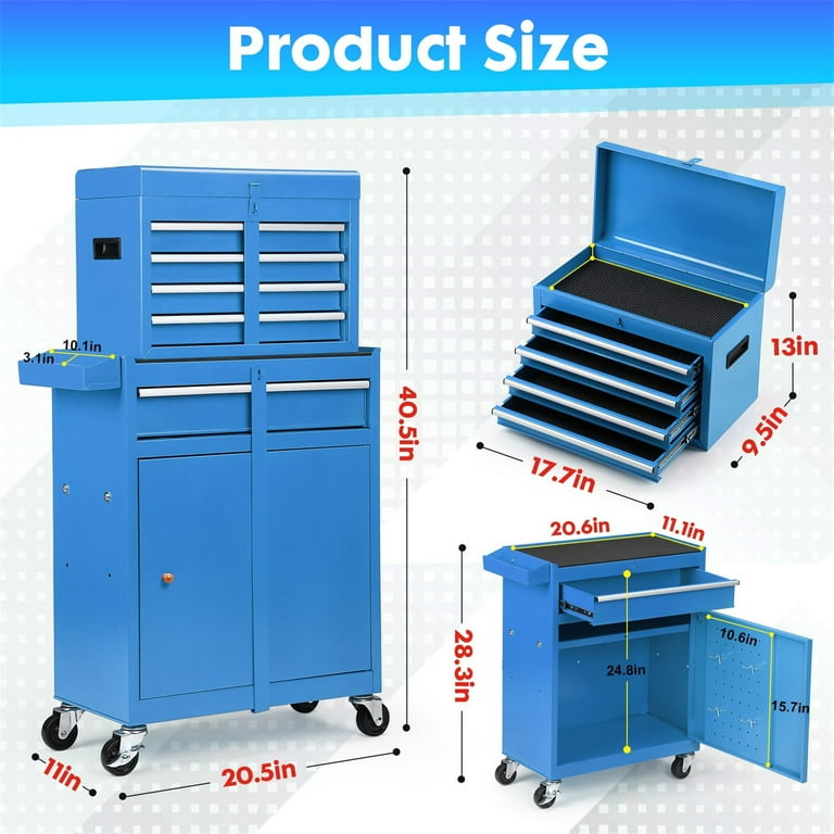 まさとさん専用PIT WORK セット Aukfa Tool Box, 3 in 1 Steel Rolling Tool Chest w/ 6-Drawers