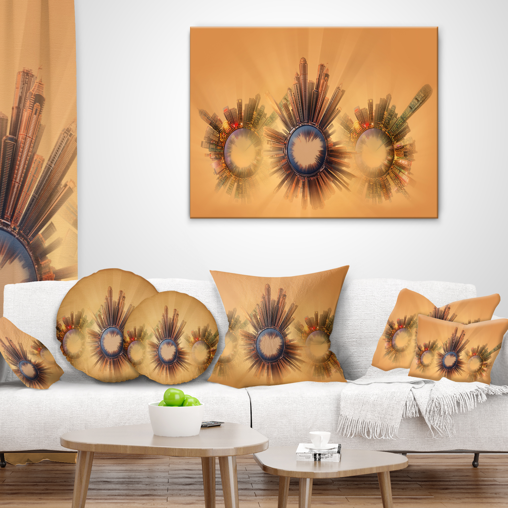 Designart 12" x 20" Blue Polyester Throw Pillow