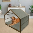 thumbnail image 2 of Camouflage Pet House, Monochrome Attire Pattern Concealing Hiding in the Woods Themed Print, Outdoor & Indoor Portable Dog Kennel with Pillow and Cover, 5 Sizes, Army Green Sage Green, by Ambesonne, 2 of 4