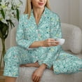 thumbnail image 4 of Goofa Geometric Elements Printed Women’s 2 Piece Pajama Set Super,Pajamas Women's Long Sleeve Sleepwear Soft Button Down Loungewear Pjs Lounge Set Nightwear-Small, 4 of 9