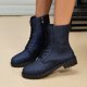 thumbnail image 5 of NECHOLOGY Botas Mujer Zapatos Botines de mujer Botas de tobillo antideslizantes con suela gruesa y punta redonda a la moda de invierno para mujer con tacones gruesos con cordones botas (Blue, 6.5), 5 of 6